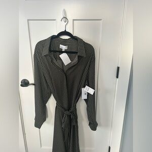 Nordstrom Black and Tan Geometric Dress